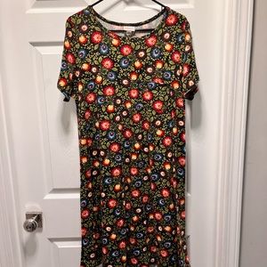 Lularoe Carly dress - size M - black with colorful floral